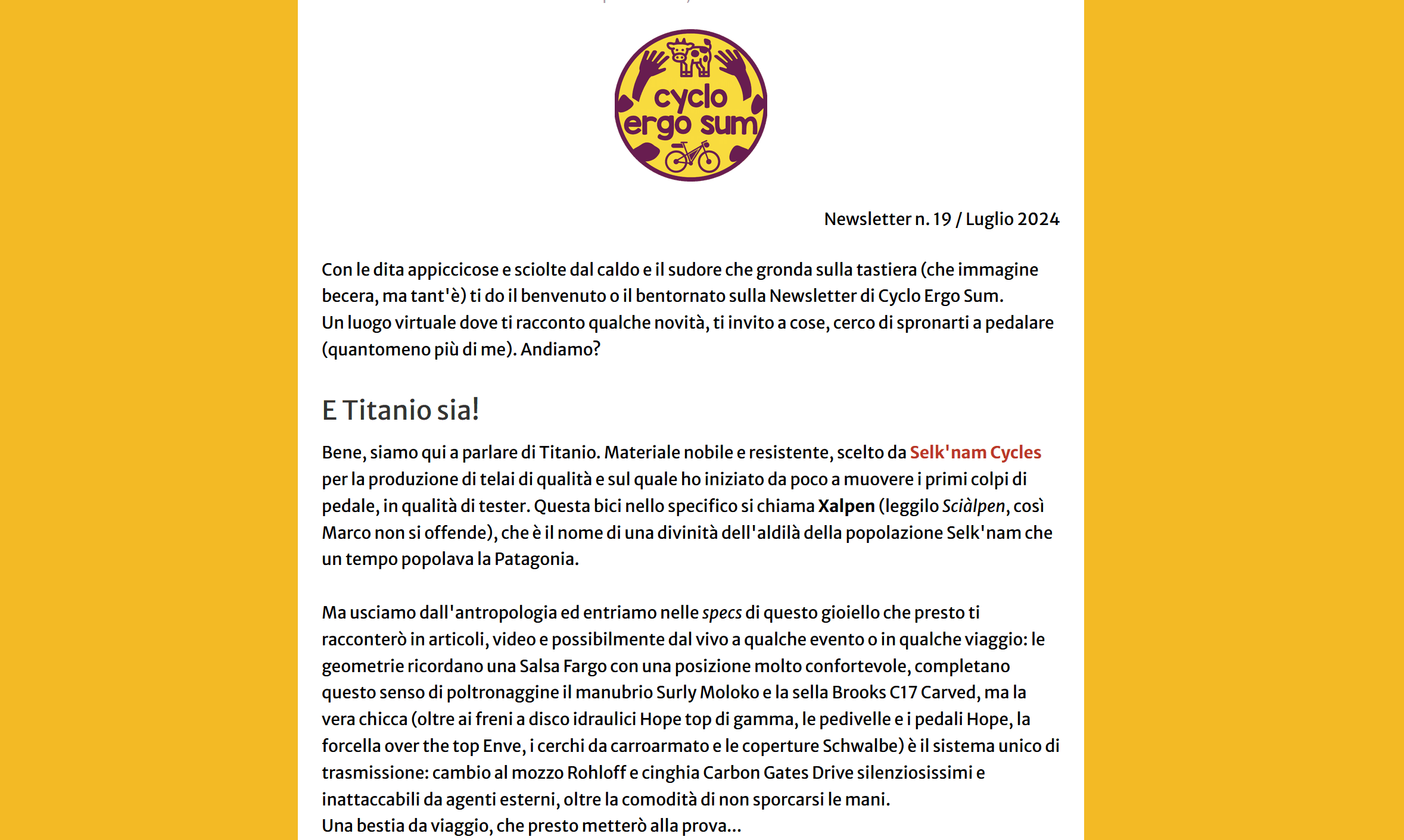 Cyclo Ergo Sum Progetti | il canale YouTube