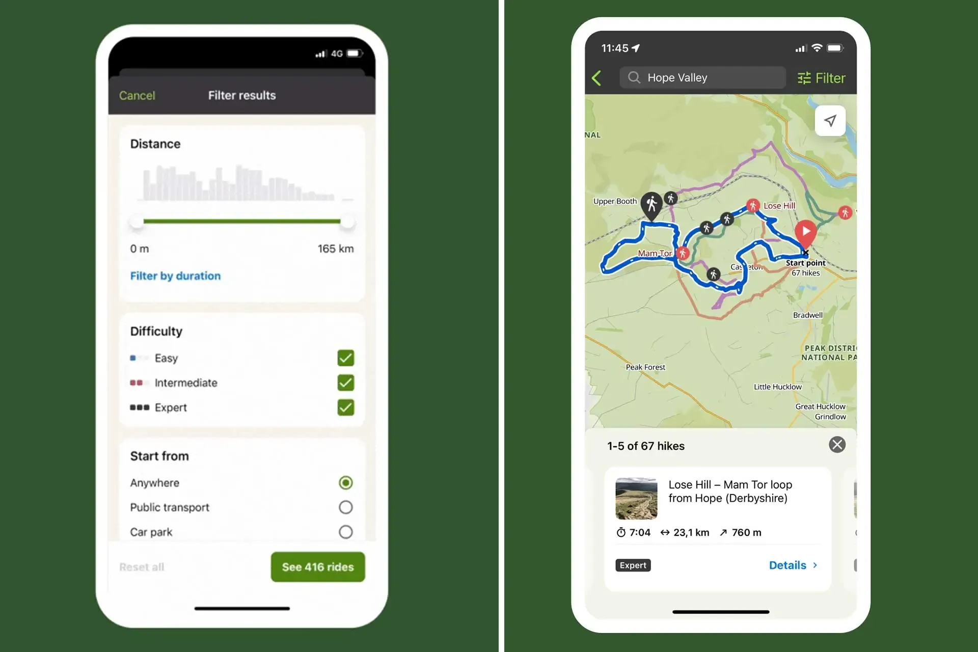 komoot lancia Esplora: schermate
